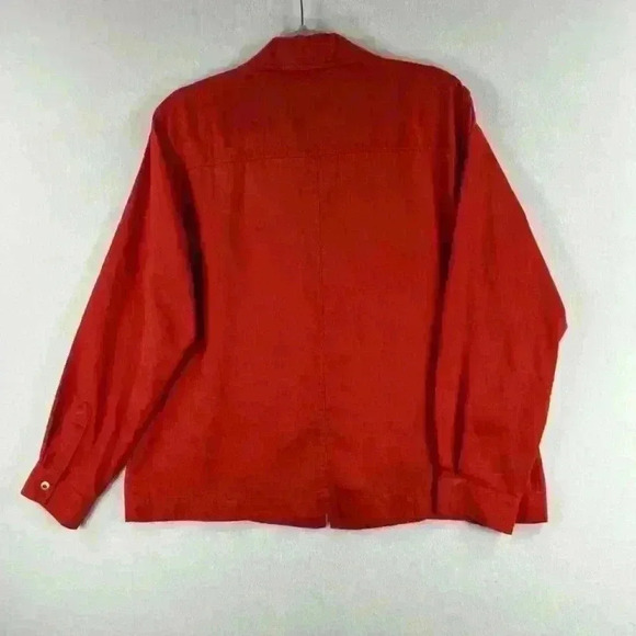 Chicos Design Women’s Shirt/Jacket Orange/Red Long Sleeve Size 2 (L/12) - Picture 2 of 5